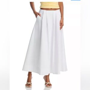 Lucy Paris White Gathered Waist Skirt